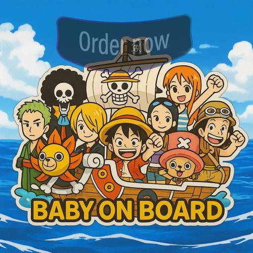 Baby On Board Anime Car Sticker: Sträwhat Pirates, Water Resistant