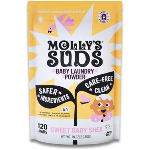 Molly's Suds Baby Laundry Detergent Powder | Removes Formula, Poop & Spit-Up Stains | Extra Gentle for Newborns (Sweet Baby Shea)