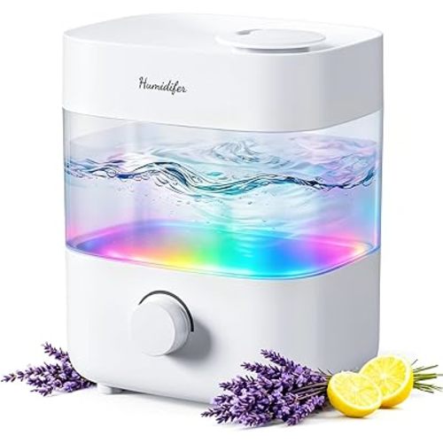 Humidifiers for Bedroom, 2L Top Fill Cool Mist Humidifier, 20dB Quiet