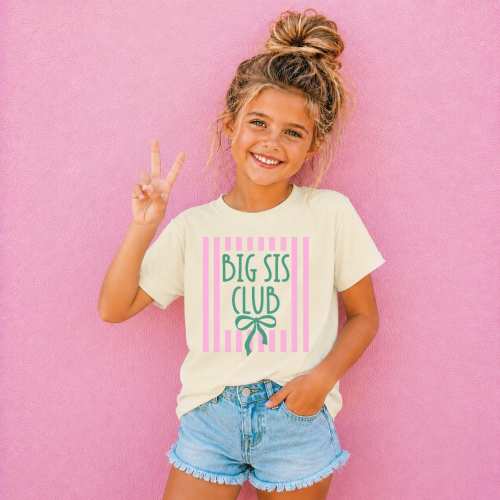 Big Sister Shirt, Big Sis Club TShirt, Gift for New Sister, Promoted to Big Sis, Preppy Girls TShirt, Baby Reveal, Sibling Announcement