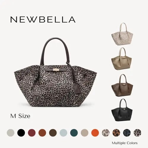 NEWBELLA Marella M Size Collapsible Top Handle Tote Bag - Women's Elegant PU Leather Purse, Detachable Charm, Magnetic Closure, 23.6"x12.6"x5.5"x11", Mothers Day Gift, Mom Gift, Work Bags for Women, Summer Everyday Tote Bags - TikTok Shop