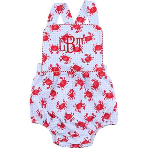 Red And Blue Gingham Crab Knit Bubble – Cecil & Lou