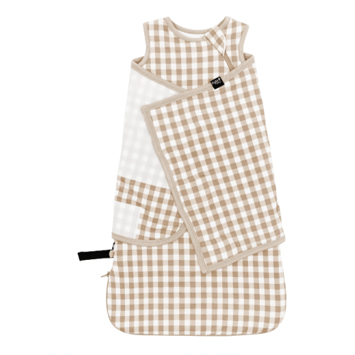Sleep Bag Swaddler in Gingham Bisque 1.0