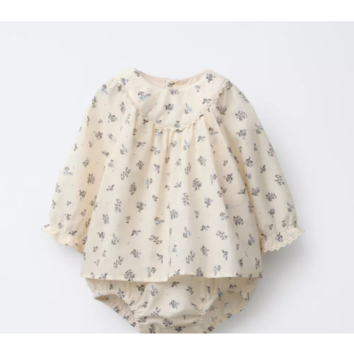 FLORAL PRINT BODYSUIT DRESS - Ecru | ZARA United States