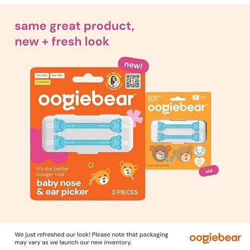 oogiebear Baby Nose & Ear Picker with Case, 3 Pieces, Blue & Raspberry