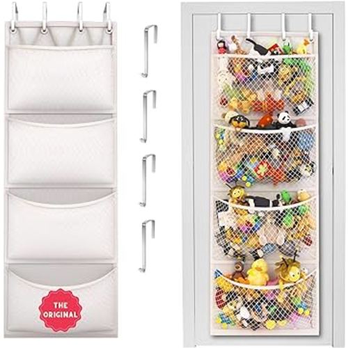 The Original Stuffed Animal Storage (Patent Pending) - Over Door Organizer for Stuffies, Baby Ideas Holder, Toy Plush/Hammock Hanging Storage Net Big Girls Toddler Large Bag Animals