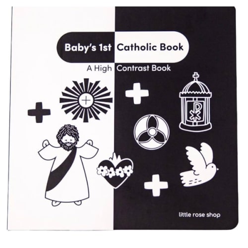 Baby's 1st Catholic Book - High Contrast Board Book with Coated Matte Cover - Promotes Visual & Cognitive Development - Perfect Catholic Gift for Newborns Baby - Black & White