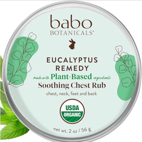 Babo Botanicals Eucalyptus Remedy Soothing Chest Rub - USDA Organic - Calming relief with eucalyptus, lavender & rosemary essential oils - Made without Camphor or Petroleum - For ages 3+