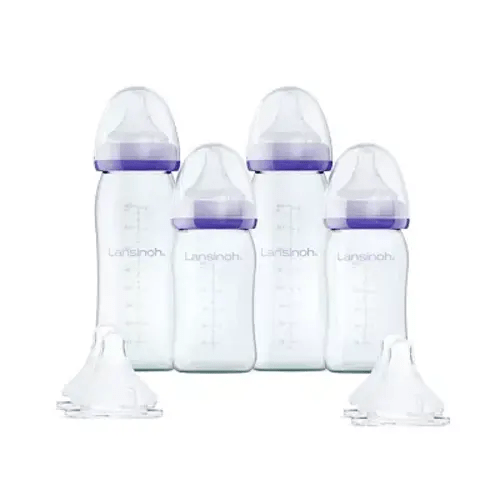 4 Piece Lansinoh Glass Bottle Bundle
