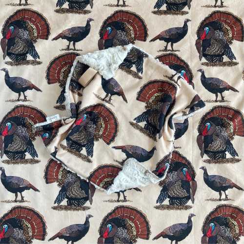 Turkey Hunting Blanket; Turkey Lovey; Hunting Baby Gift; Hunting Nursery; Bird Hunting; Boy Hunting Gift; Turkey Season; Wild Game Hunting