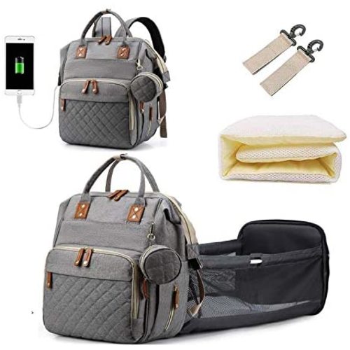 Baby Diaper Bag Backpack Travel Bassinet Foldable Baby Bed 3 in 1 Baby Bag Backpack with Crib Boy Body Girl Dad Mens Women Diaper Bag Tote Large Capacity Mummy Maternity Nappy Bag Organizer