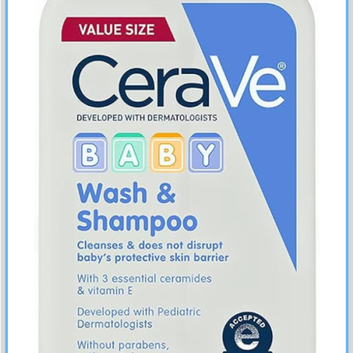 Amazon.com: CeraVe Baby 2-in-1 Wash & Shampoo with Vitamin E for Hair & Skin, 16oz | Tear-Free Wash For Baby Hair and Skin with Vitamin E, Fragrance-Free, Paraben-Free, Dye-Free, Phthalates-Free, Sulfate-Free
