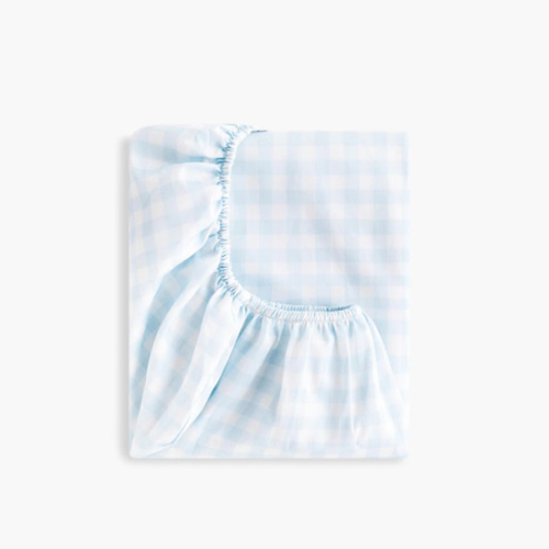 Picnic Gingham Crib Sheet - Blue