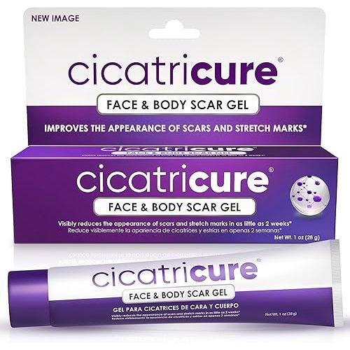 Cicatricure Advanced Scar Gel for Face & Body - Proven Results in 2 Weeks, Scar Treatment for Surgical Scars, Stretch Marks, Scars of Burns and Injuries, Acne Scar Treatment, 1 oz (28 g)