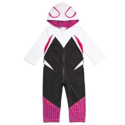 Marvel Spider-Man Spider-Gwen Ghost Spider Infant Baby Girls Zip Up Cosplay Coverall White 6-12 Months