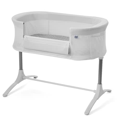 Sealy Baby Airy Dreams 2-in-1 Bedside Bassinet Sleeper – Breathable Mesh, Adjustable Height with 9 Settings, Portable with Soft, Cozy Quilted Sheet & Waterproof Sealy Mattress Pad, Side Storage Pocket | 9 Height Settings, Drop-Down Side Panel, All-Arou...