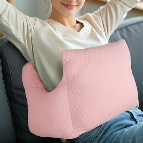 RoamReady Hysterectomy Recovery Pillow, Post-Surgery Cushion for Abdomen C-Section Tummy Tuck Lumpectomy Myomectomy Patients Must Haves Abdominal Pillow with Pocket (Lght Pink)