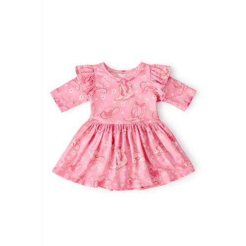 Howdy 3/4 Sleeve Flutter Twirl Bodysuit