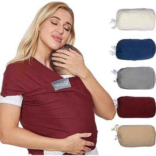 NEOtech Care Porte-bébé en coton - Respirant et réglable - Pour nourrisson, nouveau-né, enfant, tout-petit (Rouge foncé)