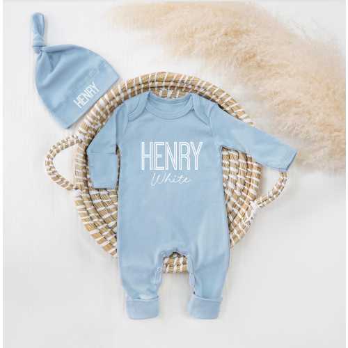 Baby boy coming home outfit with name, Baby Shower gift personalized, Baby boy hospital outfit