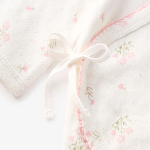 Folklore Floral Organic Cotton Pointelle Layette 2PC Set – Elegant Baby