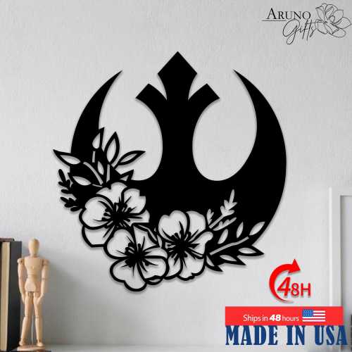 Rebel Alliance Metal Wall Art, Star Wars Logo Flower Sign, Rebel Alliance,Star Wars Wall Decor,Home Decor,Star Wars Gifts, Star Wars Fan Art