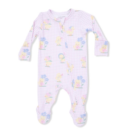 Angel Dear 2 Way Zipper Footie Vintage Spring Ducklings Pink - Spoile - Spoiled Sweet Boutique