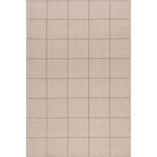 Nuloom Calandra Checkered Pet Friendly Machine Washable Area Rug, 4' x 6', Beige