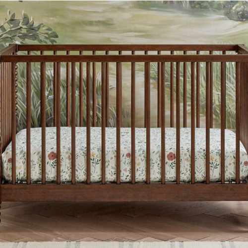 Chris Loves Julia Heritage Walnut Turned Wood Convertible Crib