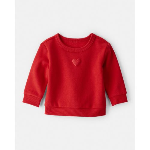 Baby Girl DayDream Fleece Heart Sweatshirt - Red | Carter's
