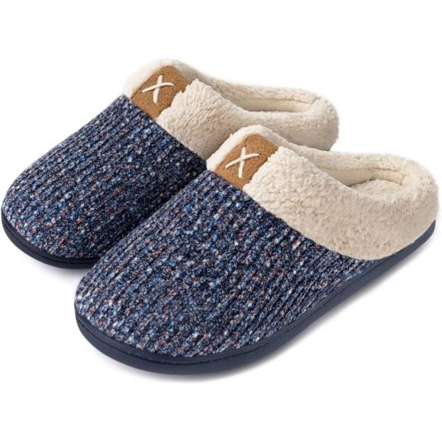ULTRAIDEAS Women's Indoor Bedroom Slipper with Memory Foam, Gift for Women, Wool-Like House Shoe with Anti-Skid Rubber Sole for Ladies