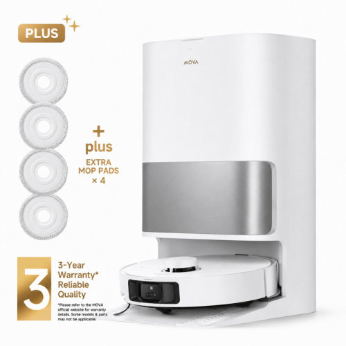 MOVA P10 Pro Ultra Robot Vacuum and Mop Bundle, Extra accessory, Extenable Mop, Edge-to-Edge Cleaning,13000 Pa Suction, CleanLift System, Hot Water - White | Wayfair