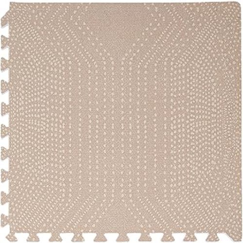 Toddlekind Premium Foam Playmat, 4 x 6 feet, 6 Tile Extra Thick Foam Floor Puzzle Mat for Babies/Toddlers Stylish, Non-Toxic, Odorless. Perfect for Tummy Time, Crawling, and Play. 0m+ (Beige/Brown)
