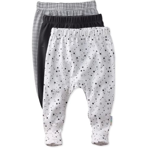 Butterblu Baby Fallon 3-Pack Footed Pants 100% Organic Cotton Bottoms for Baby Boys & Girls