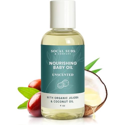 Natural & Organic Baby Oil, Unscented, 4oz, 2pck