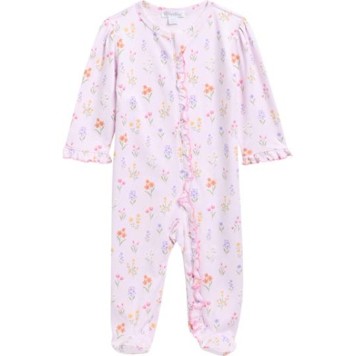 Floral Print Pima Cotton Footie, Newborn