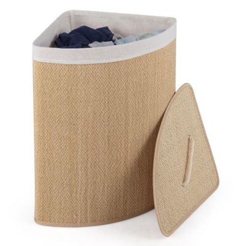 Costway 15 Gal Capacity Clothes Hamper Bamboo Laundry Hamper with Removable Liner Natural