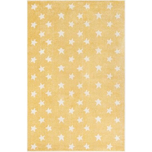Rugs.com Whimsy Kids Collection Rug – 5x8 Soft Yellow Medium-Pile Rug Perfect for Bedrooms, Dining Rooms, Living Rooms