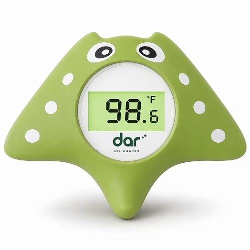 Baby Bath Thermometer, Floating Digital Water Thermometer with 3-Color Backlit Temperature Alert, BPA-Free Waterproof Bath Toy, Accurate LCD Display for Infant, Toddler, Kids & Pets