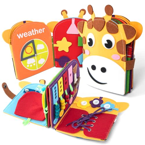 edusense Busy Book for Toddlers 1-3, Montessori Sensory Toys for Kids Age 1-3, Preschool Learning Activities Fine Moto Skills and Early Developmental Education, Ideal for Educational Travel Toys.
