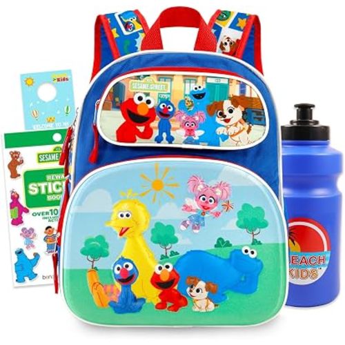 Sesame Street Mini Backpack for Kids Bundle - 12" w Adjustable Straps