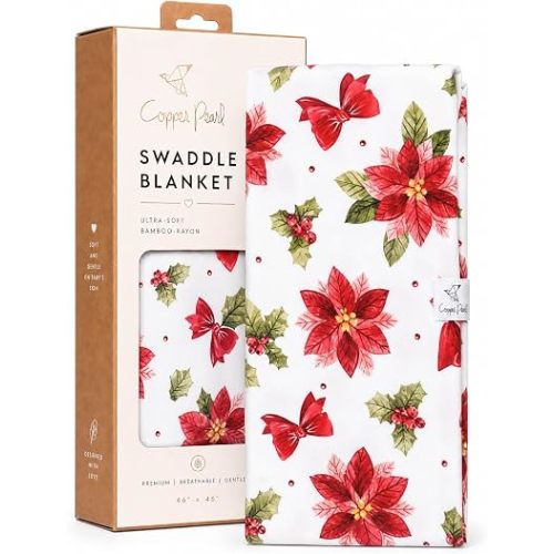 Copper Pearl Swaddle Blankets for Newborns | Soft Stretchy Receiving Blankets for Boys and Girls | Large 46 x 46 Inch Baby Blankets | Lightweight and Breathable Swaddles | Holly Anne