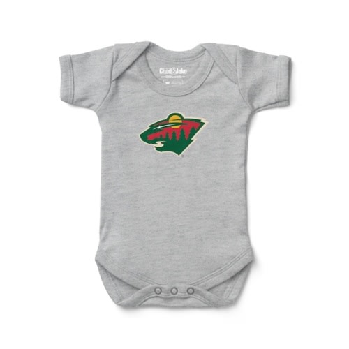 Infant Minnesota Wild Chad & Jake Heather Gray Primary Logo Bodysuit
