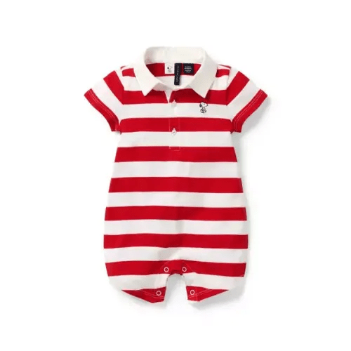 Baby Maraschino Red Stripe PEANUTS™ Snoopy Striped Baby Romper by Janie and Jack