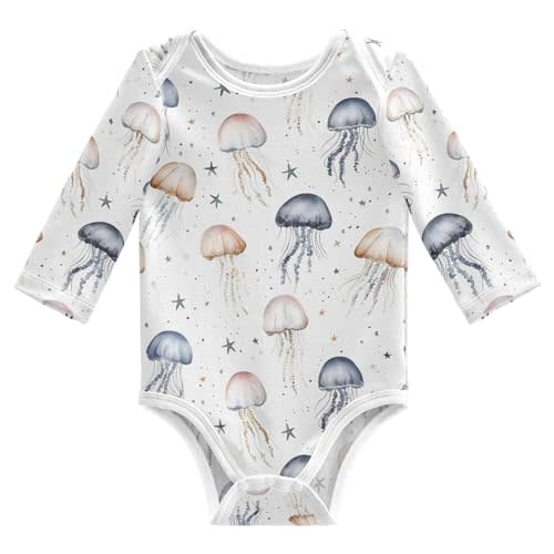 vvfelixl Baby Bodysuits Cute Baby Crocodiles Long Sleeve Cotton Baby Clothes for Boys Girls 0-3M