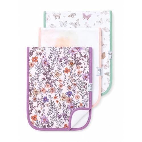 Copper Pearl Premium Baby Burp Cloths - 3-Pack Large Cotton Burp Cloths, Extra Soft Spit Up Rags with 3 Absorbent Layers, Perfect for Baby Boy and Baby Girl Gifts