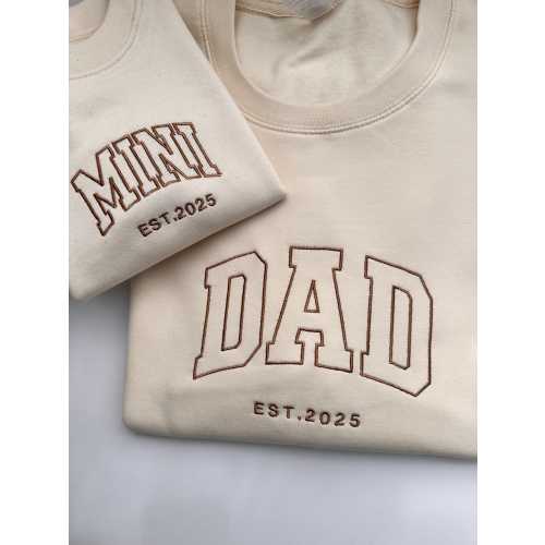 Custom DAD and MINI Sweatshirt, Father's Day Gift and Baby Sweatshirt, Embroidered Dad Son Sweatshirt, Dad and Baby Matching Sweatshirt