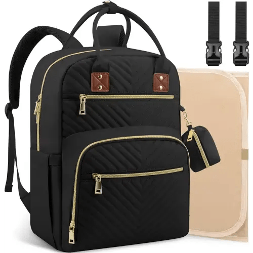 Baby Diaper Bag Backpack, Travel Diaper Bags for Baby Girl Boy Large Capacity Baby Bag Backpack for Women Black