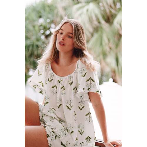 Felicity Frill Set - Long - Cotton Modal - Lily – Piyama