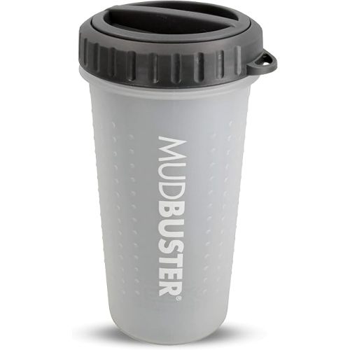 Dexas Lidded MudBuster Portable Dog Paw Cleaner, Light Gray, Large with Lid